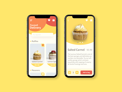Sweet Delivery App aplication app art behance colors design dribble food iphone mobile product ui uidesign ux uxdesign webdesig