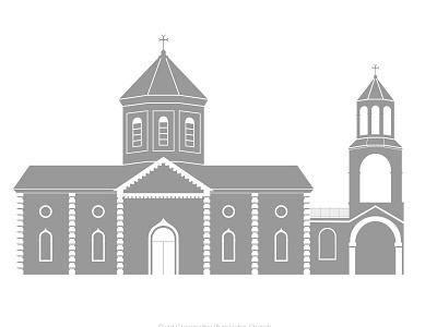 Church Saint Gregory The Illuminator in Baku architechture armenian armenians azerbaijan baku church church vector dribbble graphicdesign illustration saint gregory the illuminator հայաստան