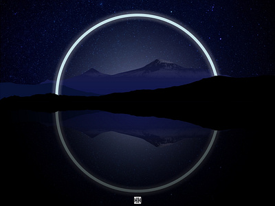 Ararat night | Արարատ ararat armenian design masis mountain night sky sky star vector vector illustration vectorart հայաստան
