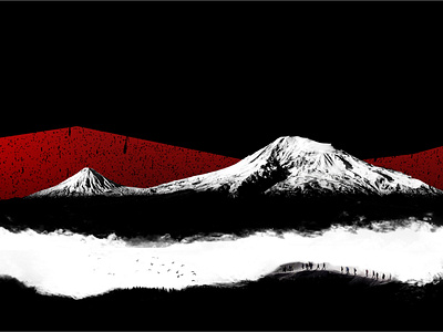 Ararat mountain | Armenia ararat armenia black blackandwhite graphicdesign illustration masis red հայաստան