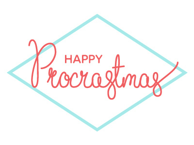 Procrastmas design handwritten holidays lettering procrastmas script simple type typography