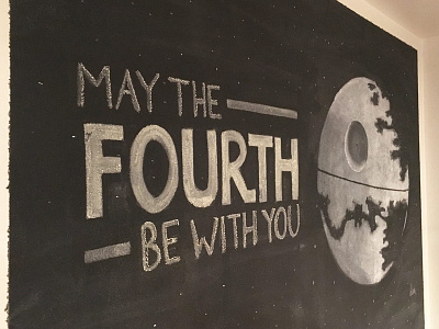 The Death Star chalk chalkboard death star hand drawn hand lettering handdrawn lettering may the fourth star wars star wars day