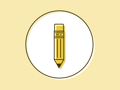 Yellow Pencil Icon icon illustration illustrator pencil school subject yellow yellow pencil