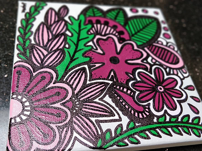 Pink and magenta mandala acrylic art artist creative doodle mandala mauritius painting