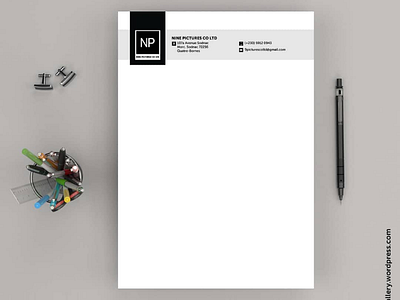 Nine Pictures letterhead advertising artist corporate creative design graphic design graphic designer letterhead logo mauritius