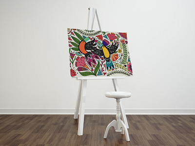 Toucan Acrylic Painting acrylic painting artist colourful creative doodle design exotic toucan