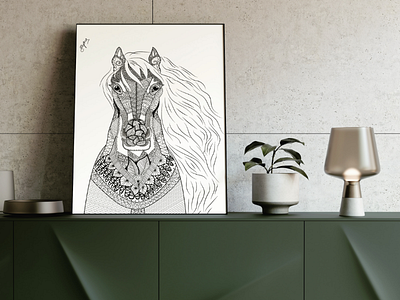 Horse Mandala animal artist artlover black and white creative details doodle horse mandala nature order wild