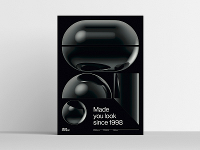Made you look since 1998 3d black design illustration minimalist poster print