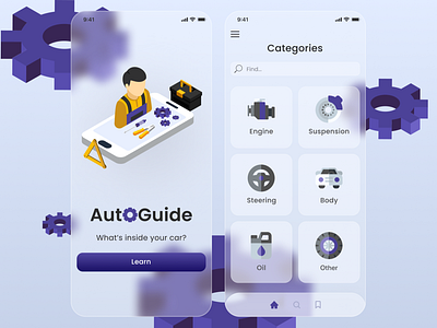 Auto Guide - mobile app design