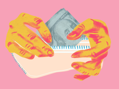 Savings banking collage daily ui design digital illustration finance hands illustration los angeles money pink savingmoney texture wallet