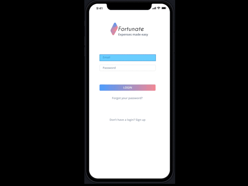 Finance App animation charges credit credit card daily challenge daily ui design finance graphic design invision login prototyping sketch sketch app ui