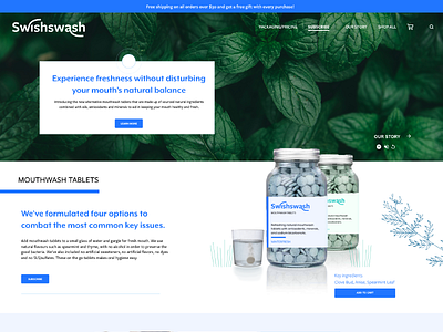 Mouthwash Landing Page cta daily ui design digital illustration ecommerce illustration landing page logo deisgn mouthwash product design ui ux ui xd