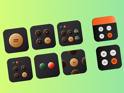 Calculator Icons exploration app icon bruan calculator figma gradient icon