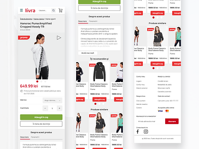 Livra - Product page mobile design e commerce website ui ux ux ui web website website design