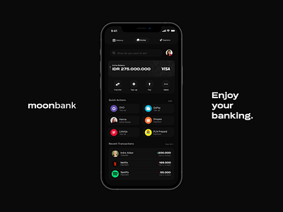 MoonBank - Mobile Banking Application Design app banking finance ui ux