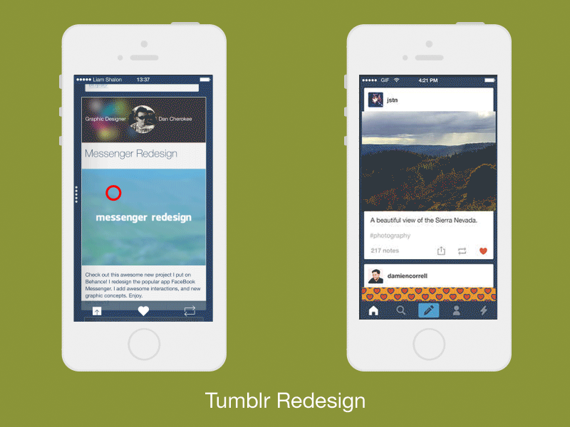 Tumblr Interaction HomePage Redesign app awesome best cool gif homepage interaction ios 7 redesign tumblr ui user interface
