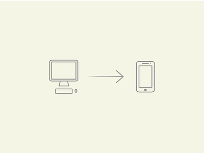Computer to Phone 2d computer icon illustration phone