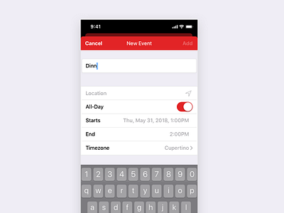Fantastical Add Event Redesign app design conceptual designs fantastical app design ios 11 iphone app