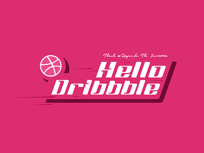 Hello Dribbble by Wei ball graphic layout logo sketchapp space speed typography