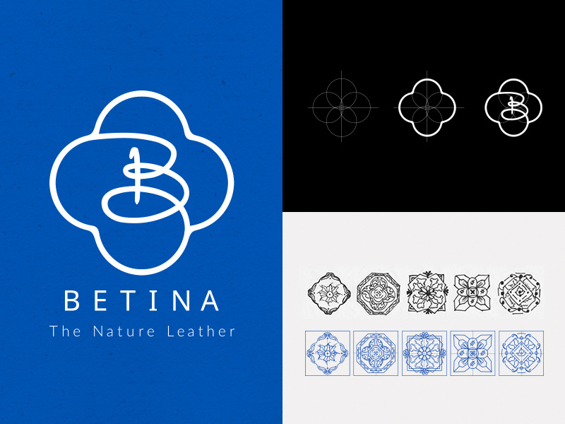 Betina Logo Design tile patterns materials eco-friendly logo guide branding product cork portugal