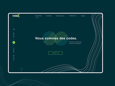 Redesign for IT Company Vidax design green it company landing page design landingpage lines minimalistic ui ui design uidesign