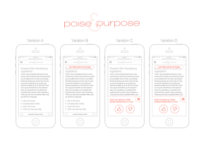 Poise & Purpose Split Testing