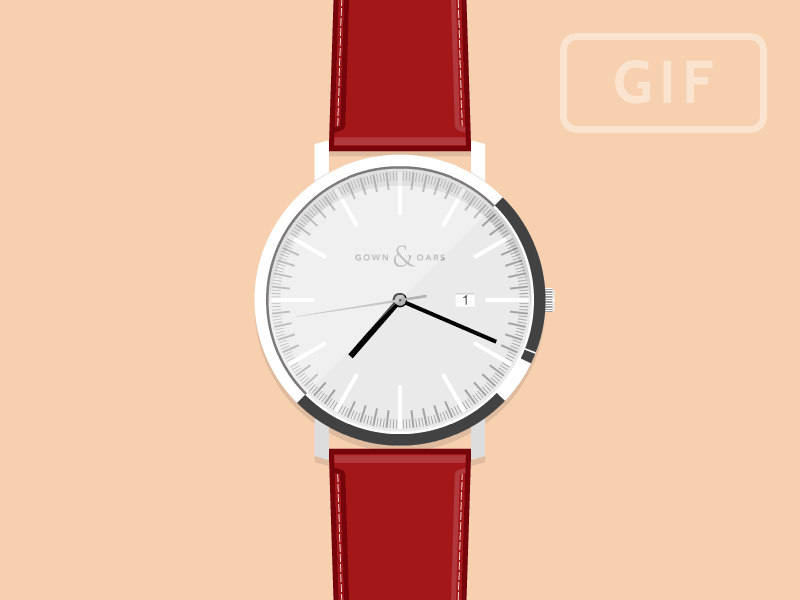 The Fitz (gif) animated clock css watch