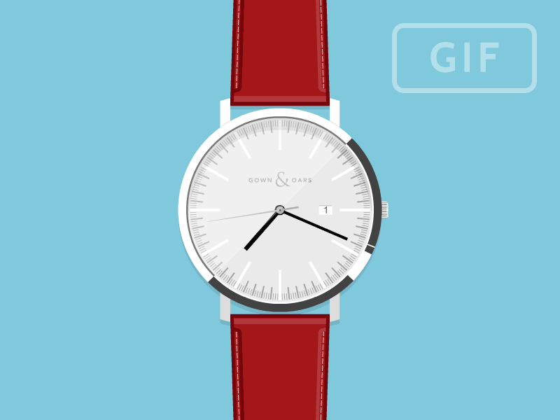 The Fitz (gif) in blue animated clock css watch