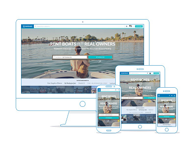 Boatbound Home Page landing responsive search form splash ui