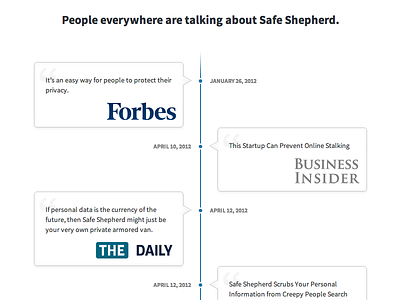Safe Shepherd Timeline comments press speech bubble testimonials timeline