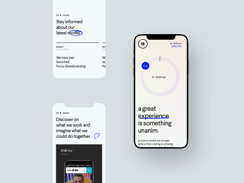 unanim.studio is live. agency mobile mobile design portfolio webdesign