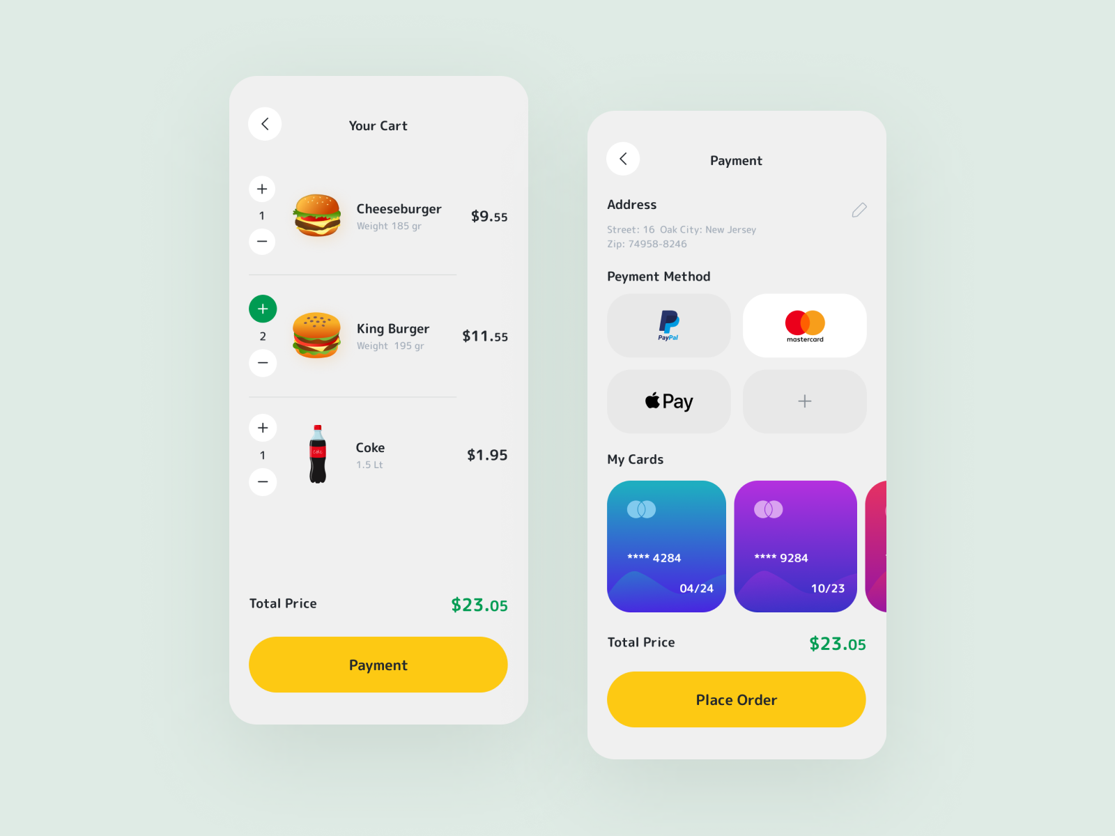 Detail Pages - Food Delivery App by Mihrimah Şuheda Baştaş on Dribbble