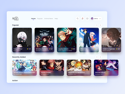 Anime Website Design anime art clean concept design design art new site ui ui ux ui design uidesign uiux ux web web design webdesign website website design white