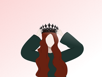 The Girl With The Crown art beauty black character character design crown design design art first girl girl character girl illustration graphic graphic design