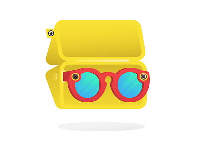 Snapchat Spectacles camera case charging icon illustration mirrored snapchat spectacles sunglasses