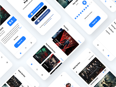 Movie Rated App animation branding dark ui design icon illustration logo mobile mobile app mobile app design mobile design movie movie ui typography ui web