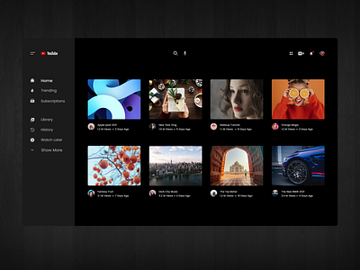 Youtube Redesign 2021 trend 2022 app branding dark mode dark ui icon illustration netflix new ott travel ui uiux video youth youtube youtube banner