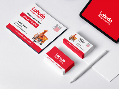 Sticker & business card - Labuda brand design brand identity branding business card creative design flat sticker art typography ui ux