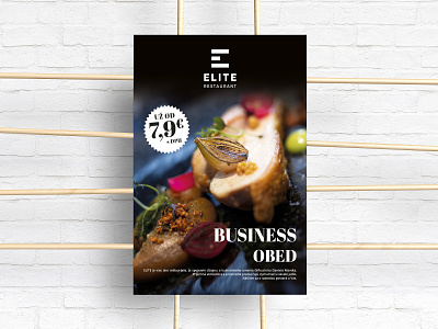Poster - ELITE Restaurant business creative design flat food lunch poster restaurant typography ui ux