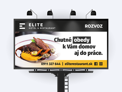Billboard - ELITE Hotel & Restaurant billboard billboard design creative design flat food graphic print restaurant