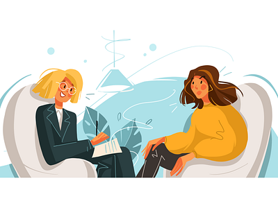 At a meeting with psychologist blue character character design character illustration characterdesign female illustration illustration illustration art people illustration woman illustration