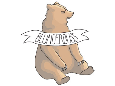 Blunderbuss VS Slim (detail 2) bear brown hand lettering illustration subtle