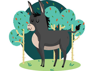 Proudest donkey adobeillustrator ai art digitalart donkey drawing forest illustration vector
