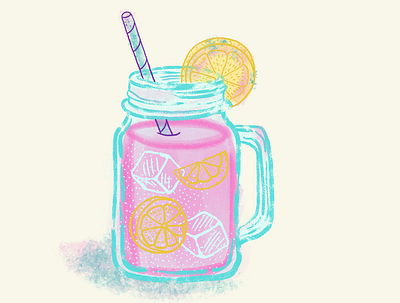 Pink Lemonade art digitalart drawing illustration lemonade pink procreate