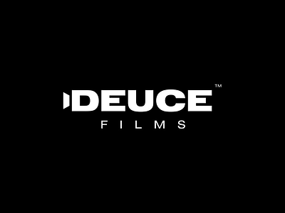 Deuce Films Logo black and white camera logo deuce film logo logomark minimal logo modern logo movie logo typography wordmark