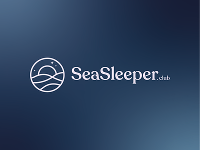 SeaSleeper app logo app logo design brand identity iconography logo moon ocean logo sea logo sleep waves