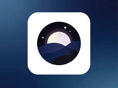 SeaSleeper App Icon app design app icon app icon designer circle find logo designer gradient logo icon design iconography illustrator logo design logo design peterborough moon night sky ocean sea stars waves