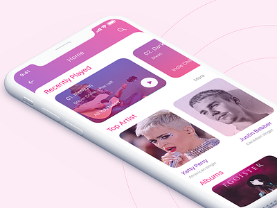 Music Flow creative music player musicapp ui ux xd design