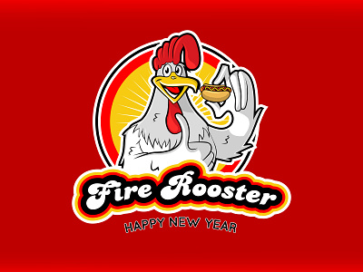 Fire Rooster creative design illustration logo typography vector