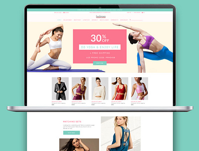 Bodynova design homepage landingpage ui